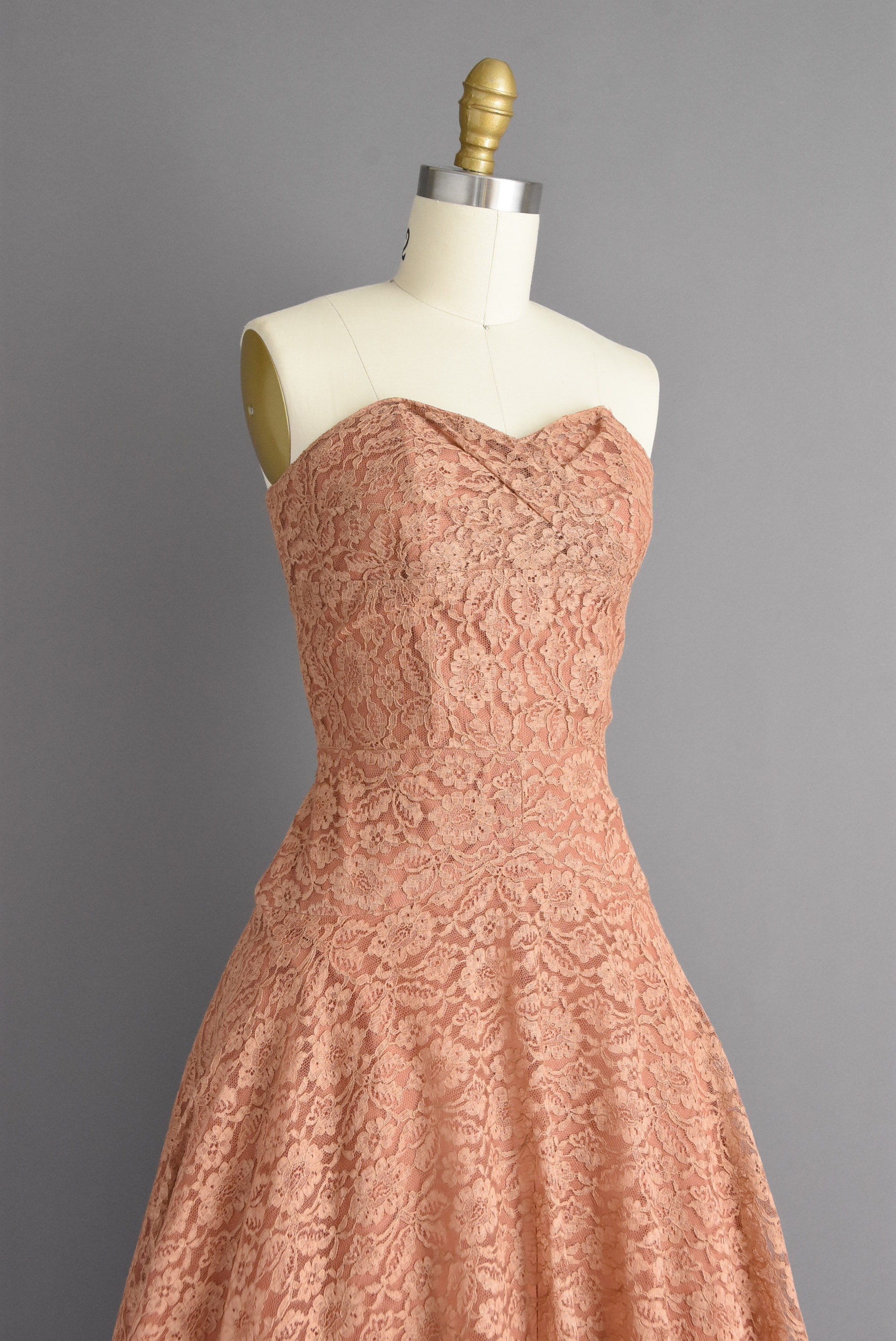 Vintage 1950s Dress | Gorgeous Nutmeg Strapless Lace Cocktail Party Bridesmaid  Dress | Small - Etsy Israel