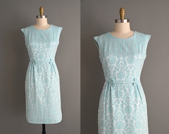 vintage 1960s Blue Dress - Size Small