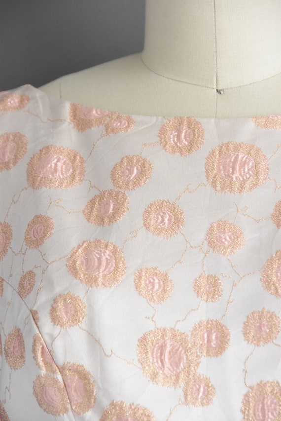 1950s vintage Gorgeous Sparkly Pink & Gold Silk S… - image 5