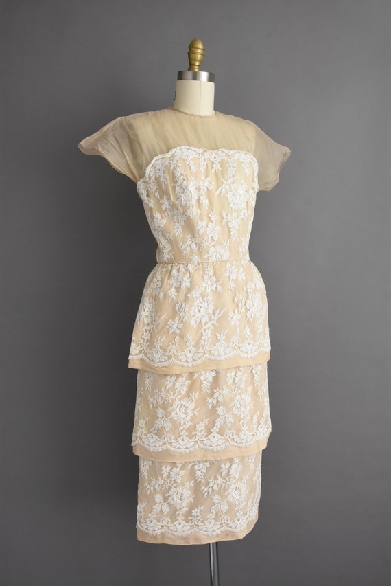 1950s vintage dress | Irene Sargent Ivory Chantil… - image 6