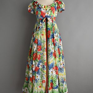 vintage 1960s Dress Vintage Emma Domb Puff Sleeve Floral Spring Dress small image 2