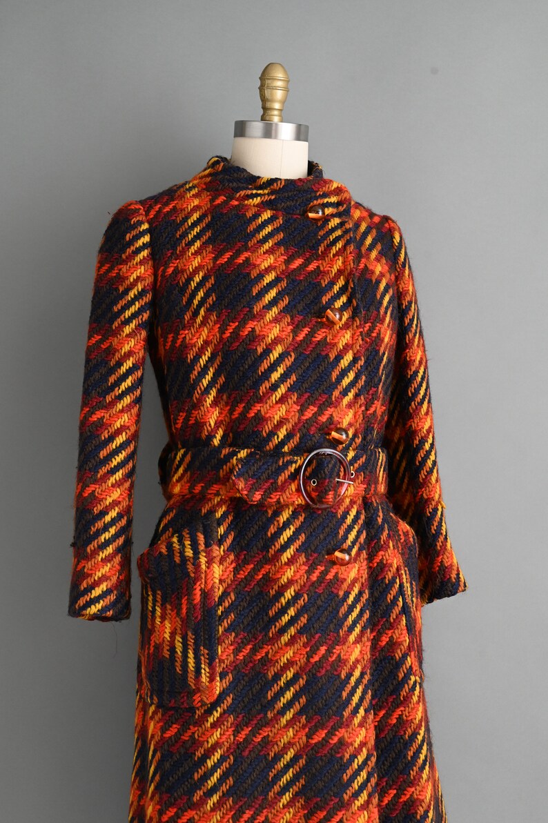 vintage 1960er Jahre Mantel | Tissus Haute Couture Wurmser Paris Mantel | Klein Bild 5