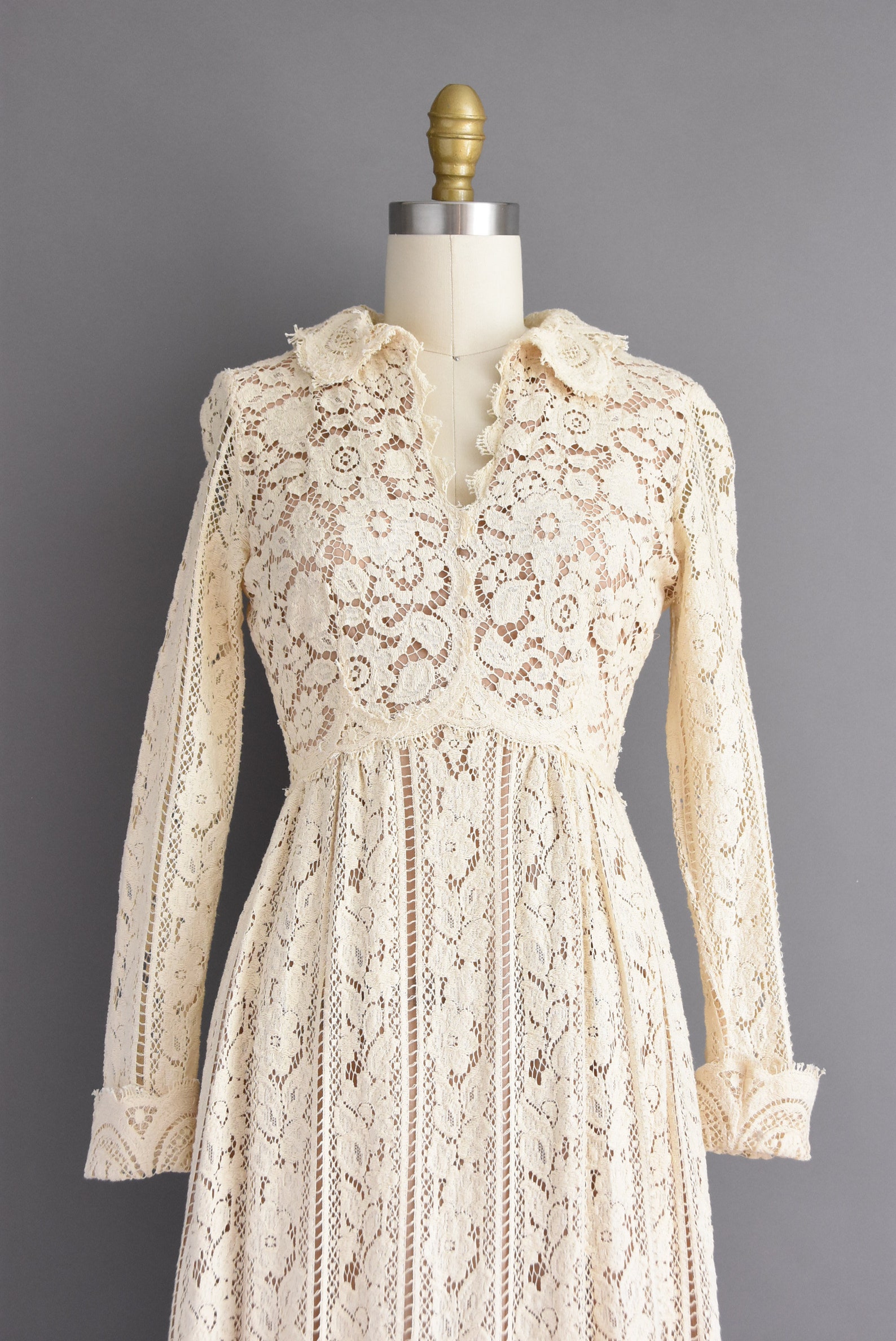 1970s Vintage Dress Lilli Rubin Ivory Cotton Lace Long - Etsy