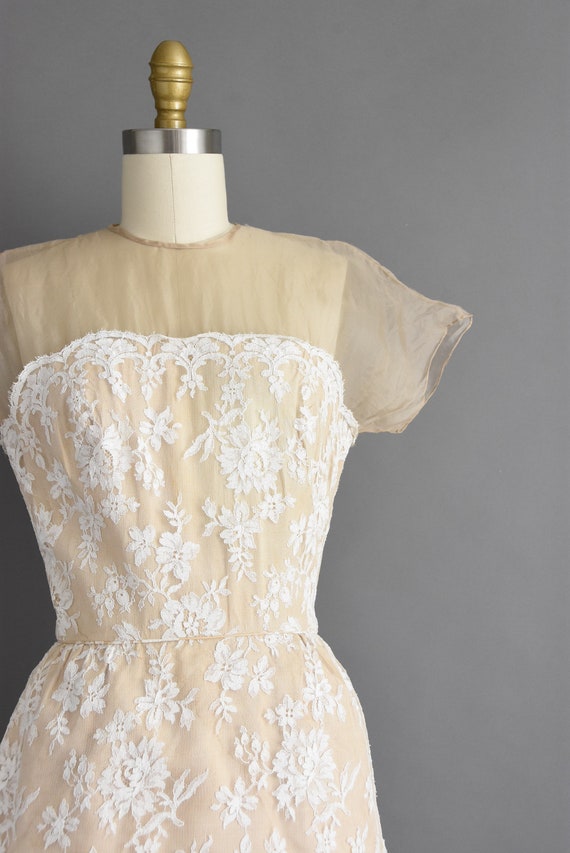 1950s vintage dress | Irene Sargent Ivory Chantil… - image 4