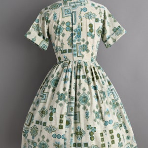 vintage 1960s Dress Vintage Cotton Print Shirtwaist Dress Small image 8