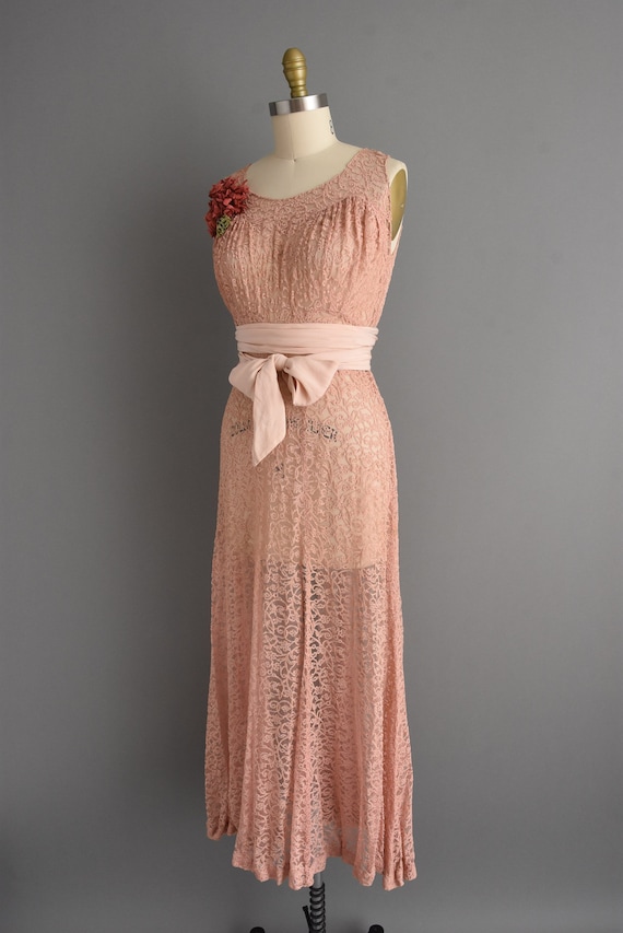 1930s vintage dress | Gorgeous Mauve French Lace … - image 7