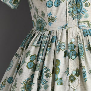 vintage 1960s Dress Vintage Cotton Print Shirtwaist Dress Small image 5