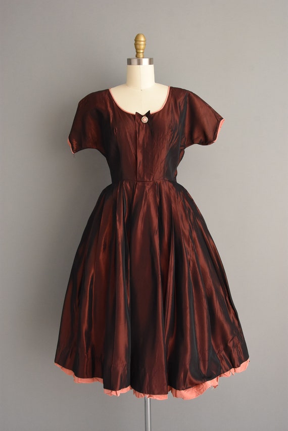 1950s vintage dress | Gorgeous Rusty Red Sweeping… - image 2