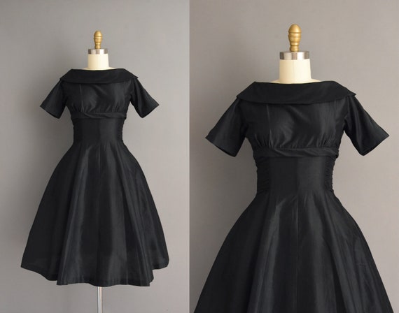 50s dress | Teena Paige jet black cotton full skir