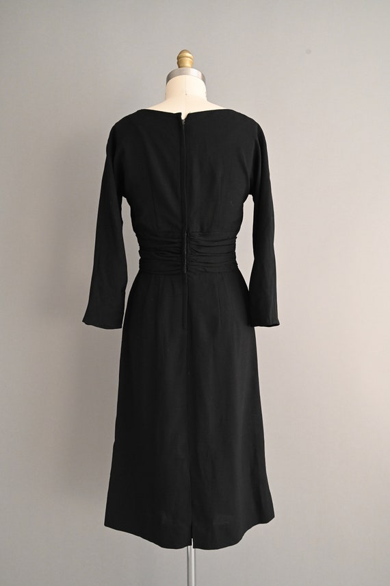 vintage 1950s Classic Black Cocktail Party Wiggle… - image 9