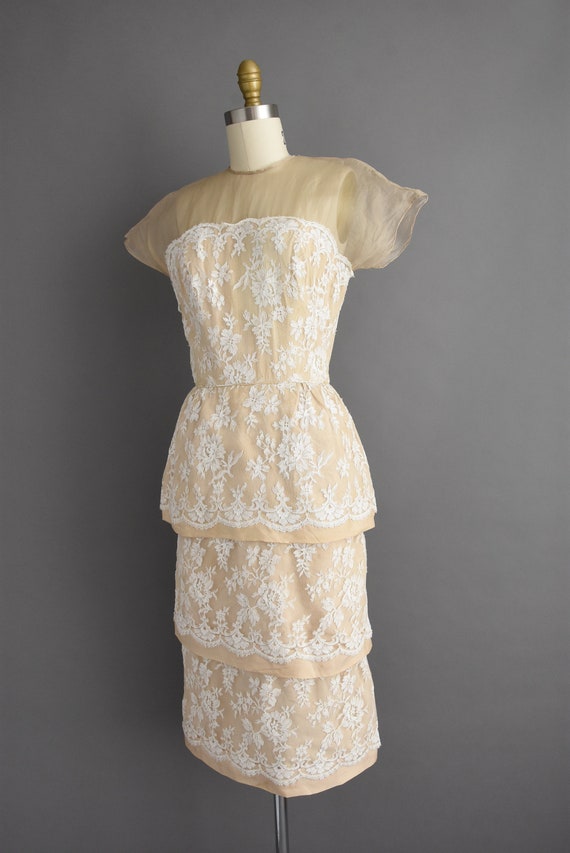 1950s vintage dress | Irene Sargent Ivory Chantil… - image 7