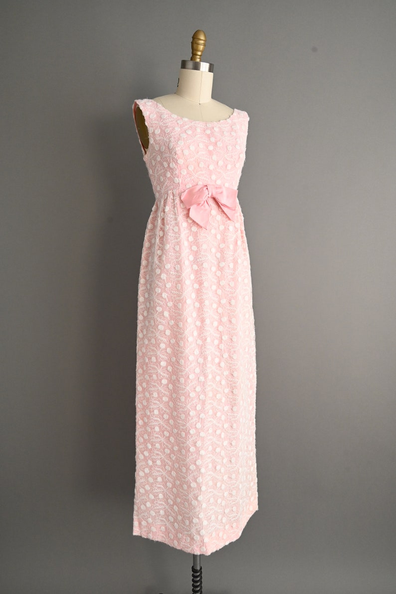 vintage 1960s Pink Embroidered Dress Size Small image 7