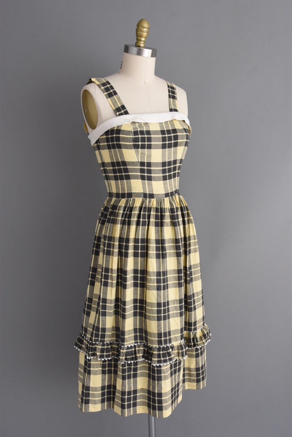 1950s vintage dress | Adorable Plaid Print Summer… - image 5