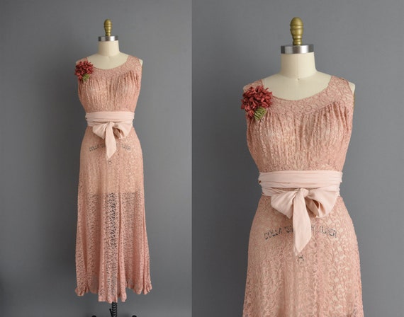 1930s vintage dress | Gorgeous Mauve French Lace … - image 1