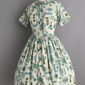 vintage 1960s Dress Vintage Cotton Print Shirtwaist Dress Small image 7