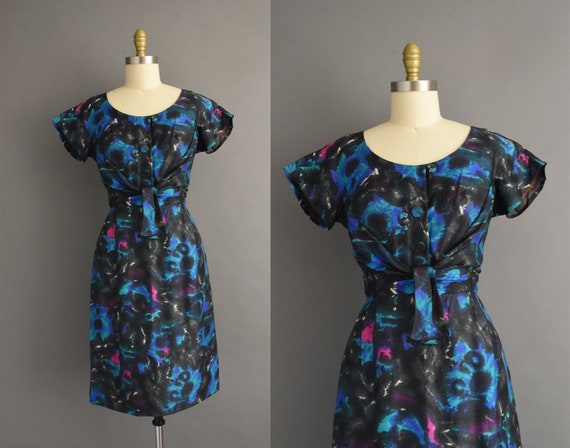 1950s vintage Gorgeous Silk Abstract Cocktail Par… - image 1