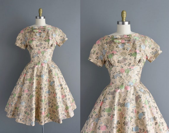 1950s Vintage Dress Outstanding Chinese Silk Full Skirt - Etsy