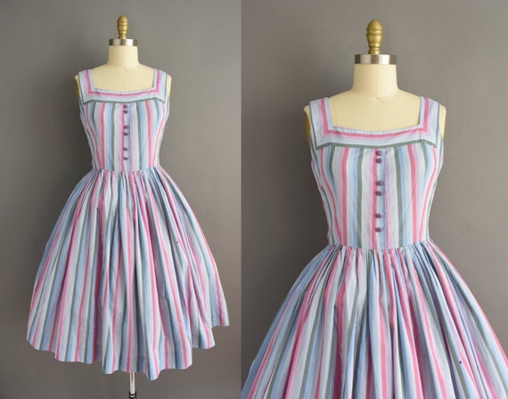 vintage 1950s | Jerry Gilden Purple Striped Sweepi