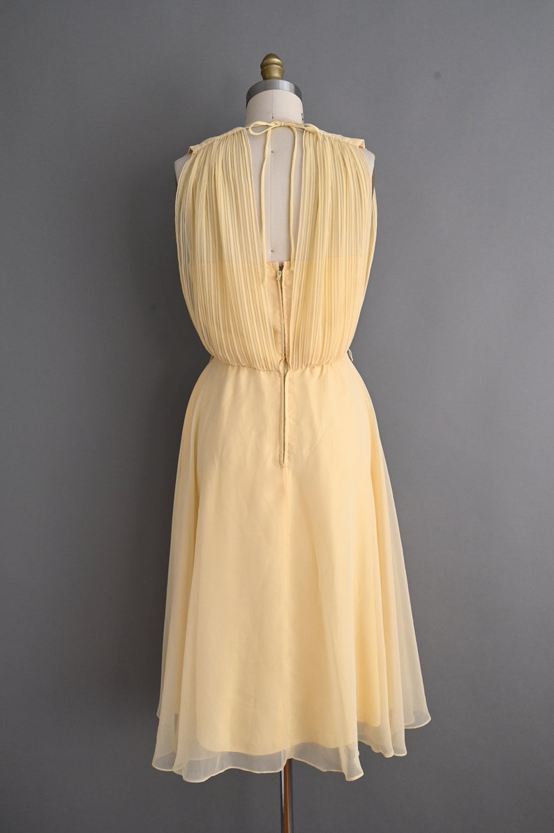 vintage 1960s Dress Vintage Fluttery Chiffon Buttery Spring Dress Small image 7