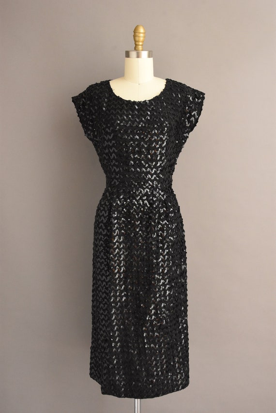 1950s vintage Sparkly Black Sequin  Holiday Party 