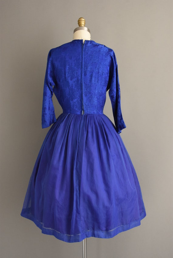 vintage 1950s Dress | Royal Blue Full Skirt Party Dress | XS Small vintage 1950s Dress | Royal Blue Full Skirt Party Dress | XS Small