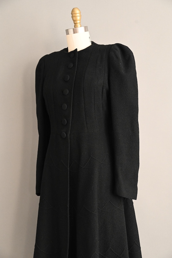 Vintage 1930s Coat | Classic Black Wool Winter Pr… - image 7