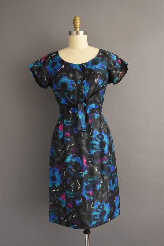 1950s vintage Gorgeous Silk Abstract Cocktail Par… - image 2