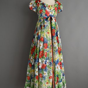 vintage 1960s Dress Vintage Emma Domb Puff Sleeve Floral Spring Dress small image 6