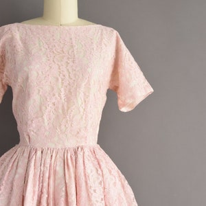 vintage 1950s dress Pastel Pink Sweeping Full Skirt Party Dress Small image 4