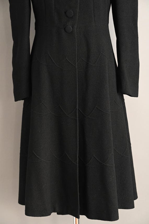 Vintage 1930s Coat | Classic Black Wool Winter Pr… - image 4