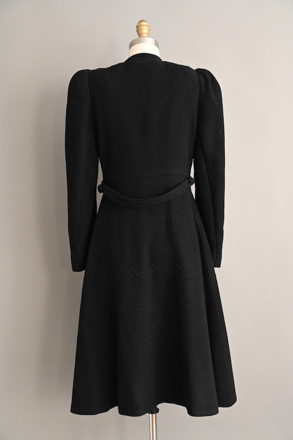Vintage 1930s Coat | Classic Black Wool Winter Pr… - image 9
