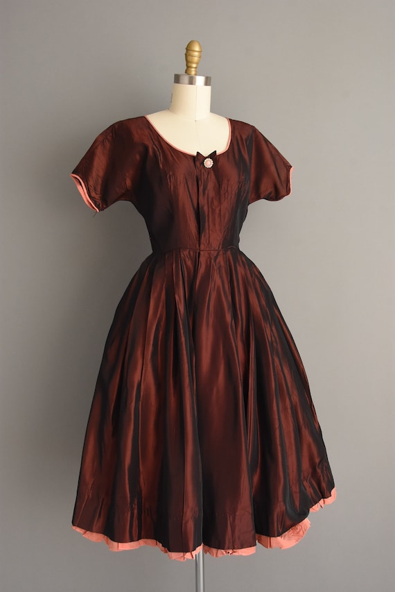 1950s vintage dress | Gorgeous Rusty Red Sweeping… - image 6