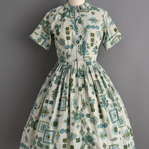vintage 1960s Dress Vintage Cotton Print Shirtwaist Dress Small image 2