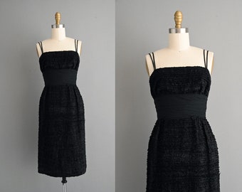 Vintage 1950s Pixie Of California Black Wiggle Dress | XS