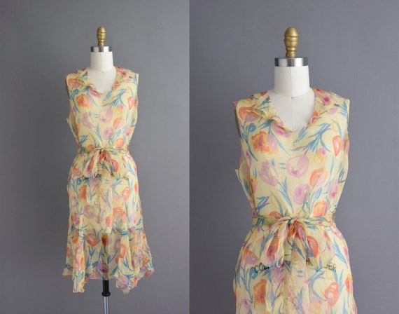 vintage 1930s | Gorgeous silk chiffon floral print