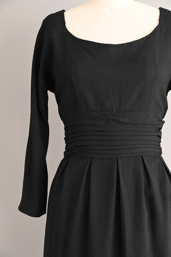 vintage 1950s Classic Black Cocktail Party Wiggle… - image 5