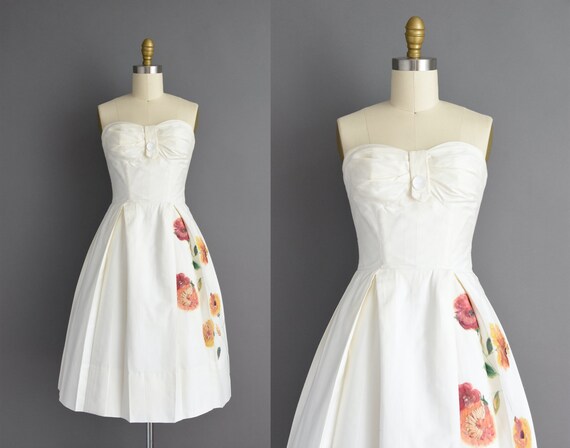 white 50s dress