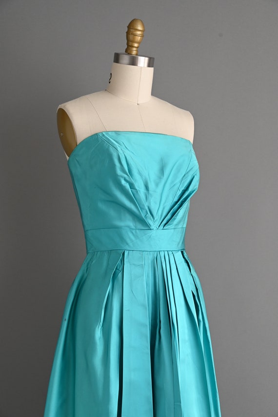Vintage 1950s Miss Brooks Strapless Party Dress |… - image 6