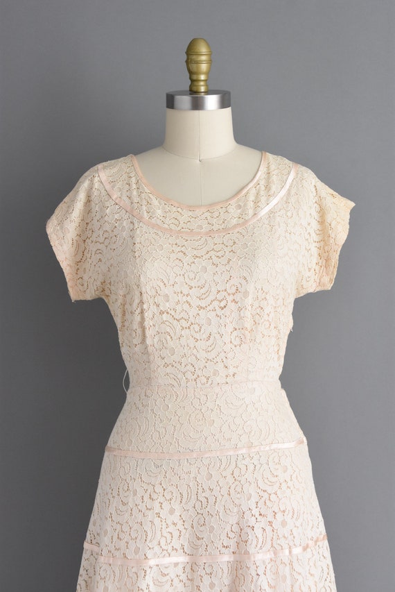 1950s vintage dress | Beautiful Ivory Cotton Lace… - image 3