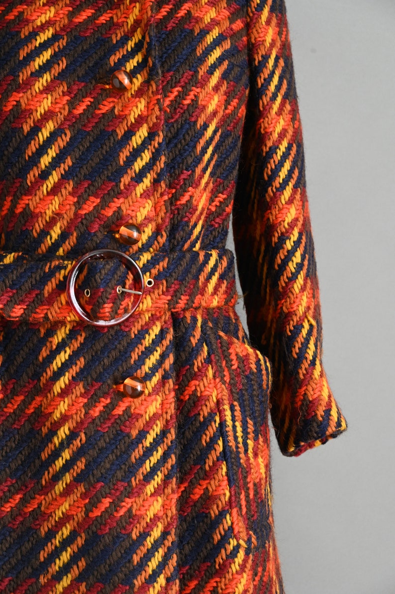 vintage 1960er Jahre Mantel | Tissus Haute Couture Wurmser Paris Mantel | Klein Bild 4