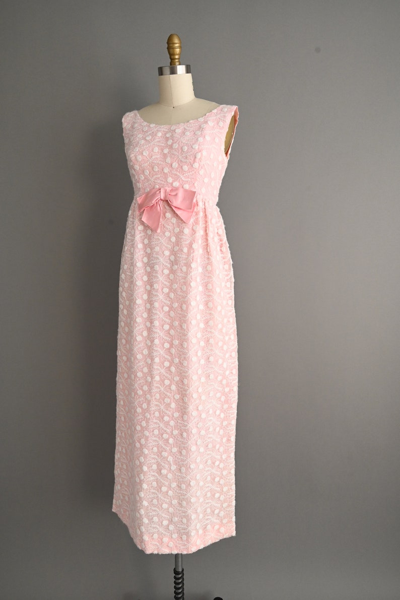 vintage 1960s Pink Embroidered Dress Size Small image 8