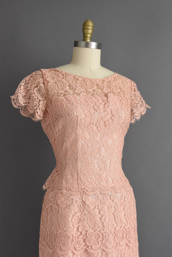 1950s vintage dress | Lilli Diamond Dusty Pink La… - image 6