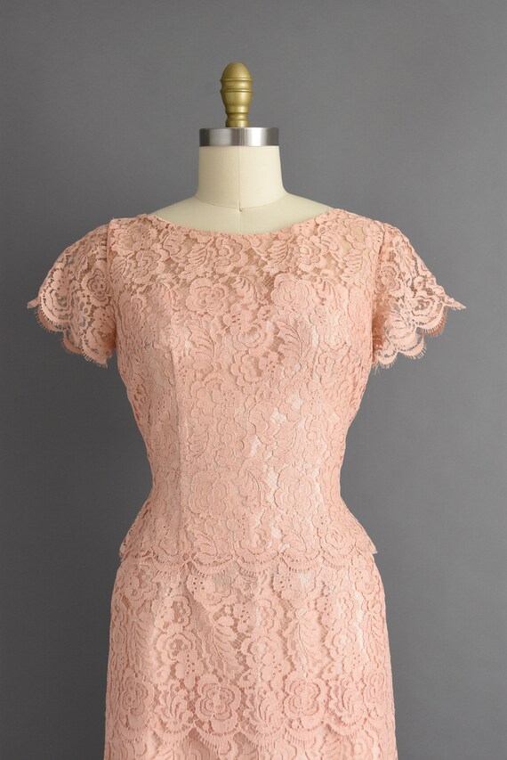 1950s vintage dress | Lilli Diamond Dusty Pink La… - image 3