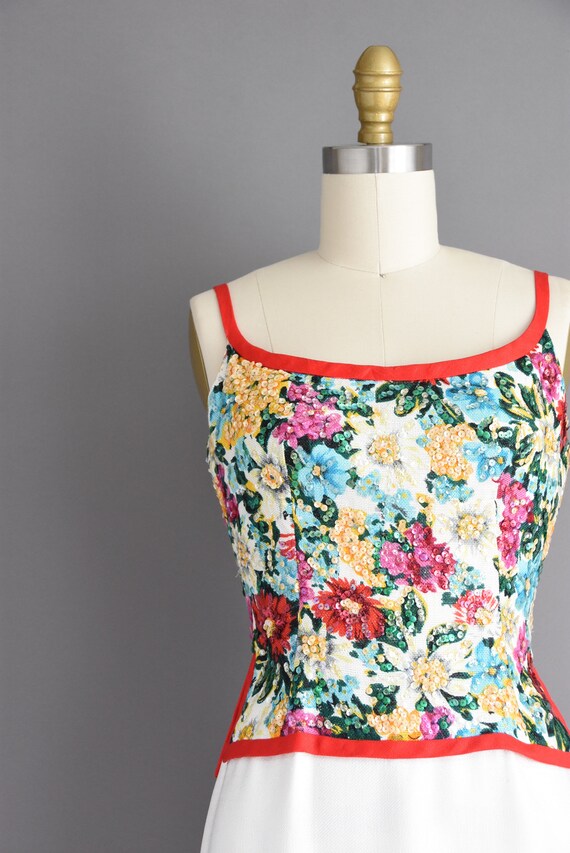 50s dress | Pat Sandler gorgeous floral bridesmai… - image 3