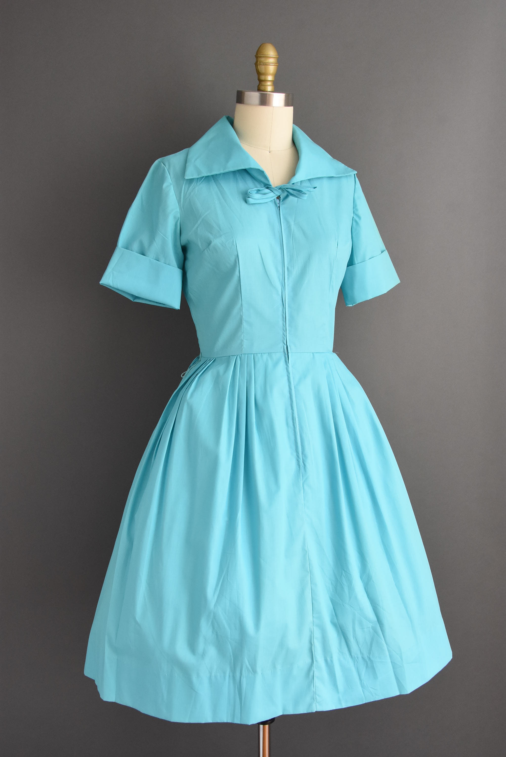 1960s Dress Carol Brent Turquoise Blue Shirtwaist Cotton Day - Etsy