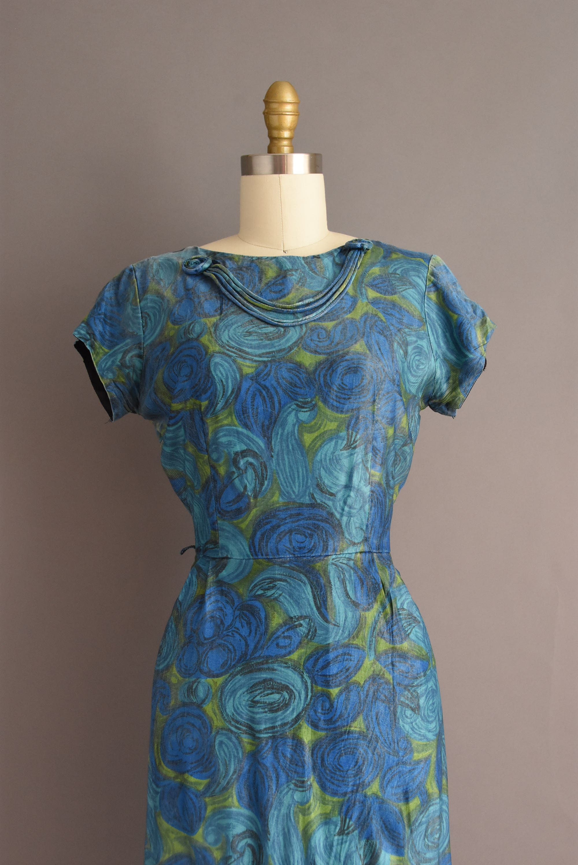 Vintage 60s Dress Mode O Day Blue 