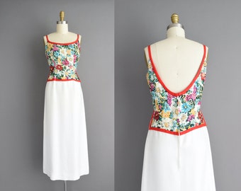 1950s vintage dress | Pat Sandler gorgeous floral bridesmaid cocktail party Spring dress | Small