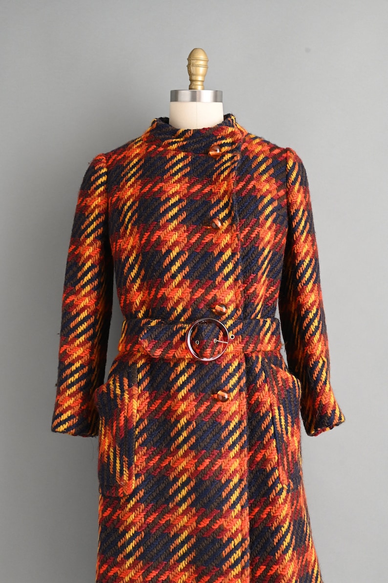 vintage 1960er Jahre Mantel | Tissus Haute Couture Wurmser Paris Mantel | Klein Bild 3