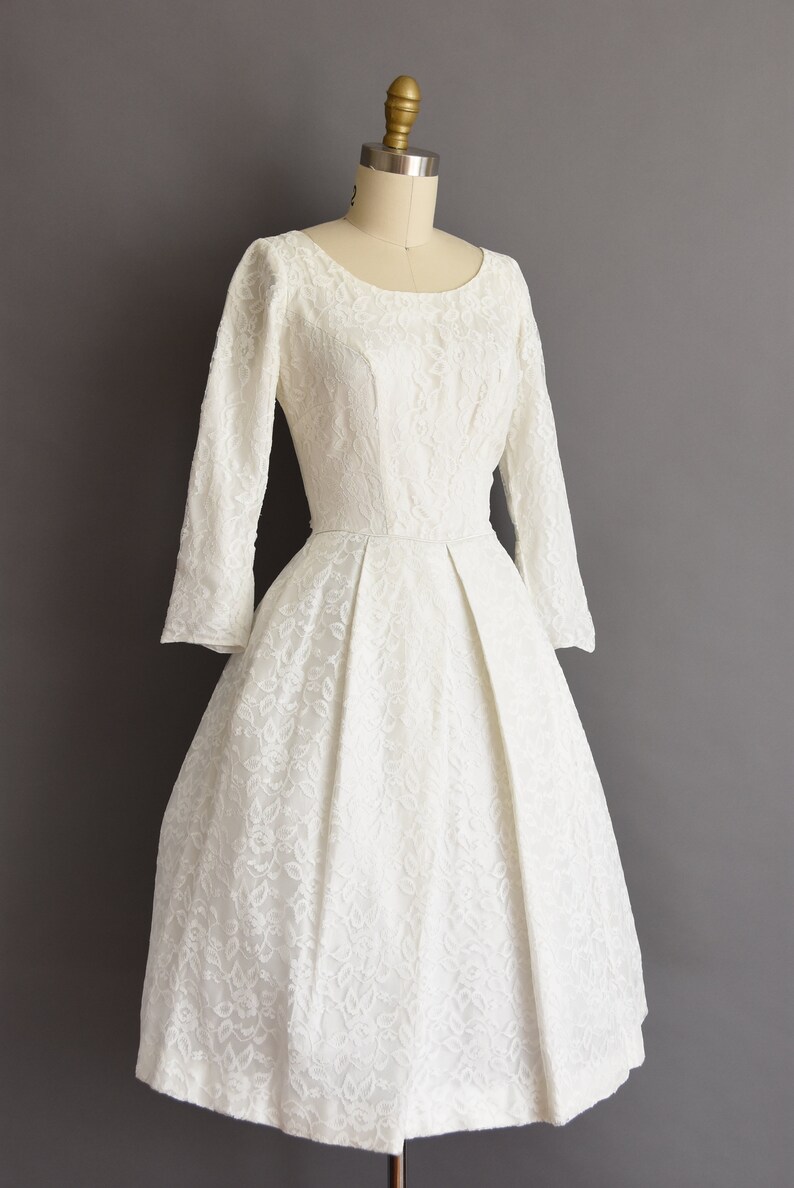 white 50s dress