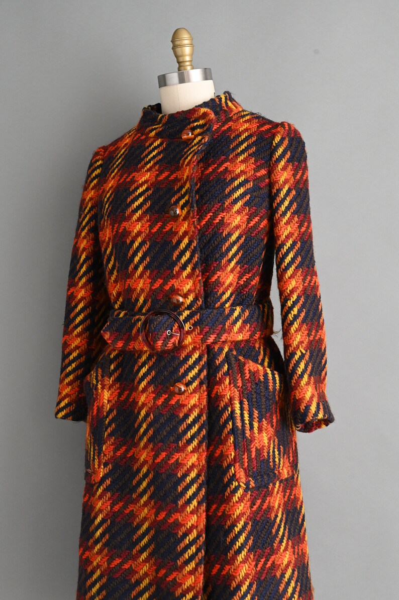 vintage 1960er Jahre Mantel | Tissus Haute Couture Wurmser Paris Mantel | Klein Bild 7